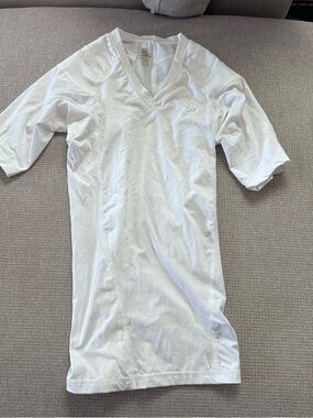 White V-Neck Performance Women's Top
